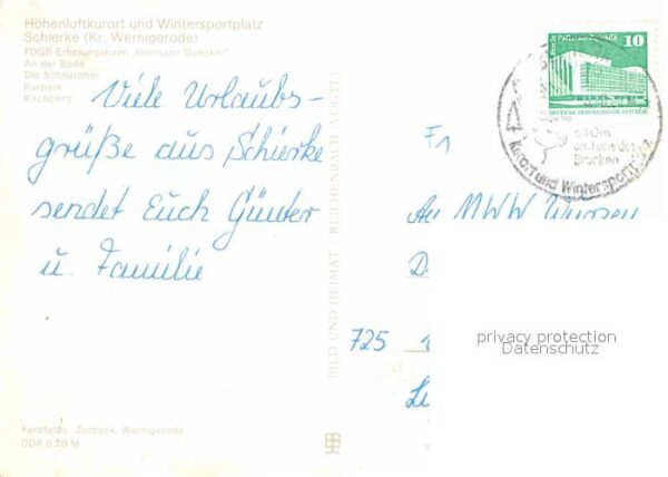 Schierke Harz FDGB Erholungsheim Bode Schnarcher Klip – Bild 2