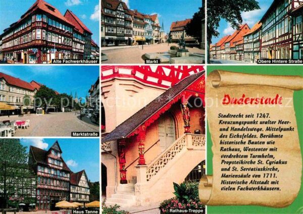 Duderstadt Fachwerkhäuser Markt Strassenpartie Mar