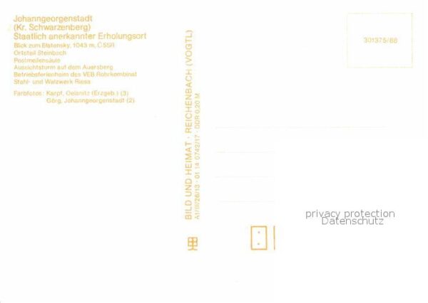 Johanngeorgenstadt Blick zum Blatensky CSSR OT Steinbach P – Bild 2