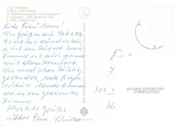 Tabarz Grosser Inselsberg Zimmerberg FDGB Erho – Bild 2