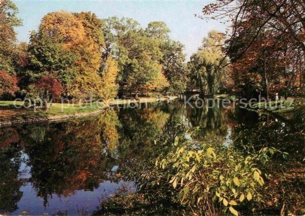 Karl-Marx-Stadt Schlossteich Wasserspiegelung Herbststi