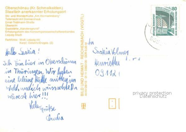 Oberschoenau Thueringen Skihütte Wanderhütte Donnershauk Ernst – Bild 2