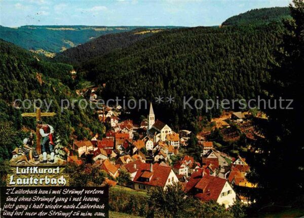 Lauterbach Schwarzwald Panorama Blick von der Steinbank Kreuz