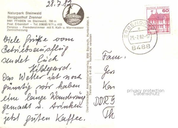 Pfaben Naturpark Steinwald Berggasthof Wegweis – Bild 2