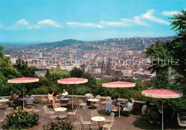 Stuttgart Panorama Blick von der Karlshöhe Restau