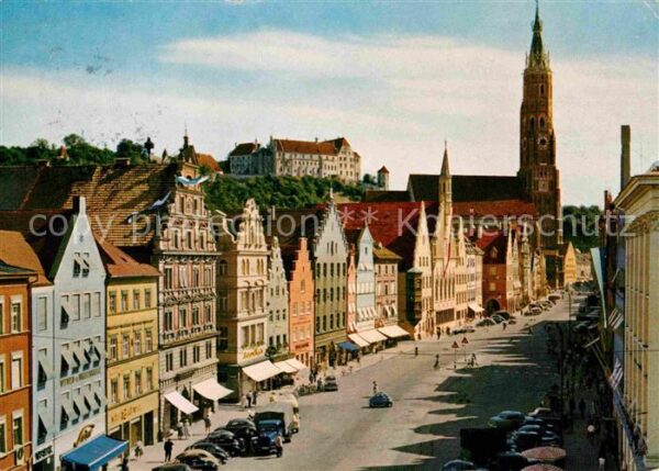 Landshut Isar Altstadt Giebelhäuser Kirche Burg Traus