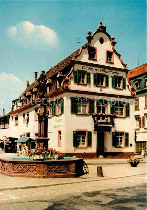 Offenburg Einhornapotheke mit Neptunbrunnen