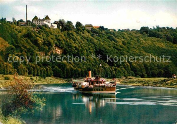 Fuerstenberg Weser Blick auf das Schloss Ausflugsdampfer