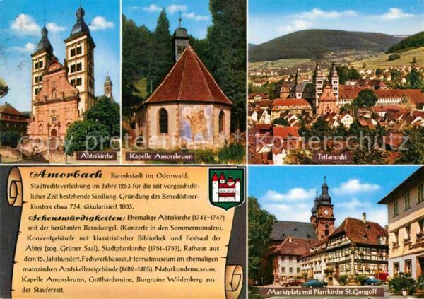 Amorbach Miltenberg Teilansicht Abteikirche Marktplatz Pfar