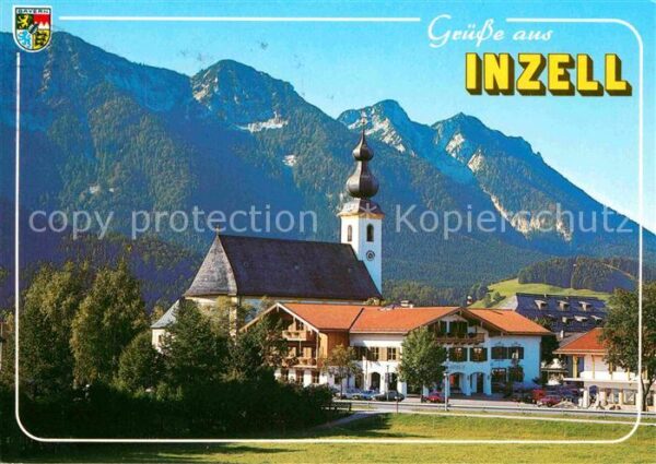Inzell Ortsansicht mit Kirche Alpen Luftkurort