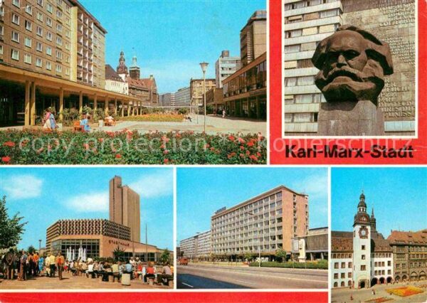 Karl-Marx-Stadt Rosenhof Karl Marx Monument Stadthalle