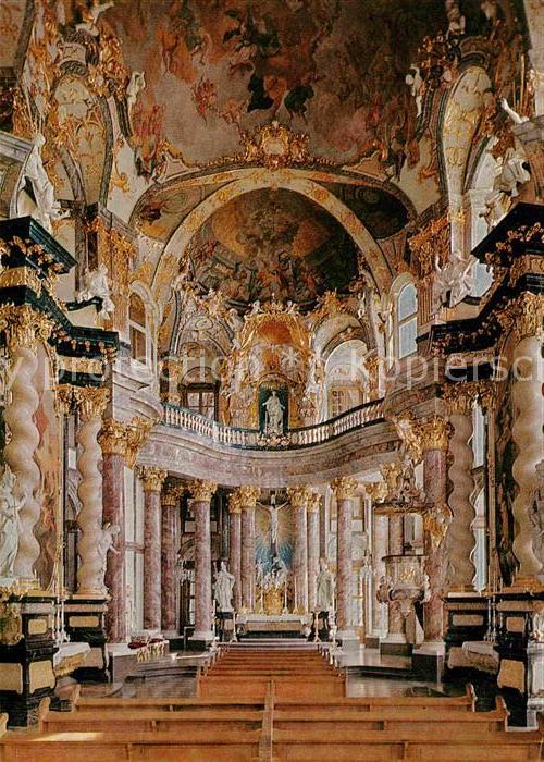 Wuerzburg Residenz Inneres der Hofkirche Stuck Fr