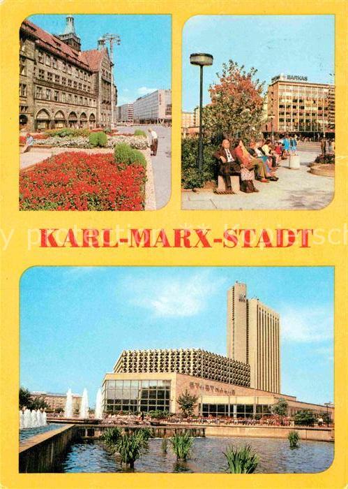 Karl-Marx-Stadt Rathaus Strasse der Nationen Stadthalle