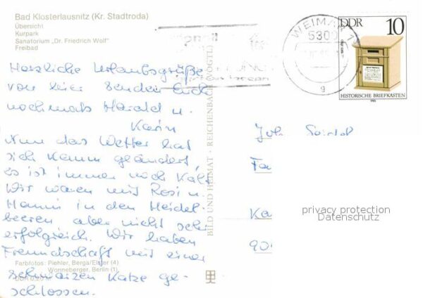 Bad Klosterlausnitz Teilansicht Kurpark Sanatorium Dr Fried – Bild 2