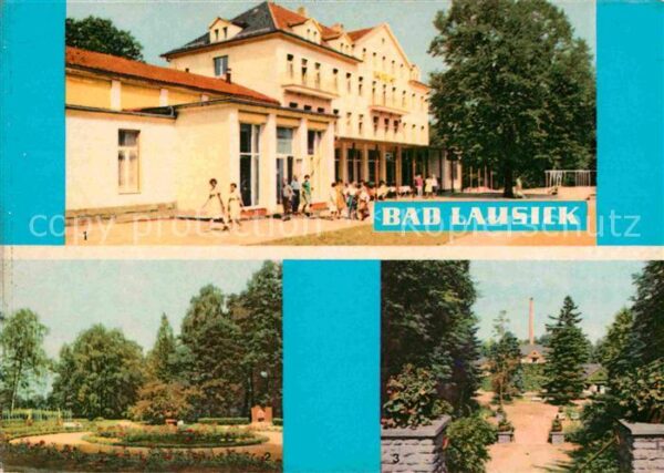 Bad Lausick Kurbad Rosarium Parkanlage mit Kurmitte