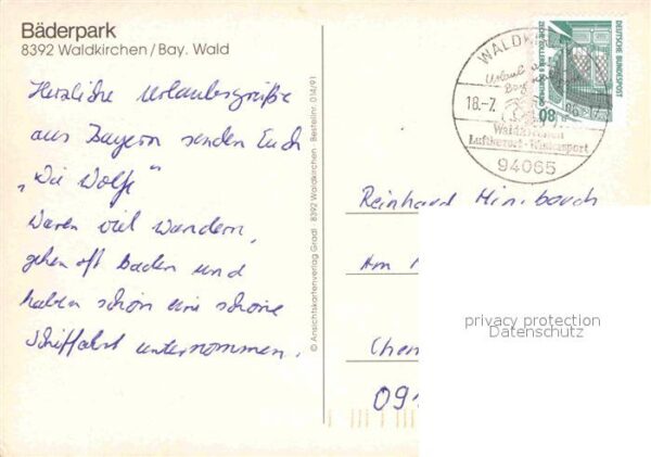 Waldkirchen Niederbayern Bäderpark Freibad Wasserrutsche – Bild 2