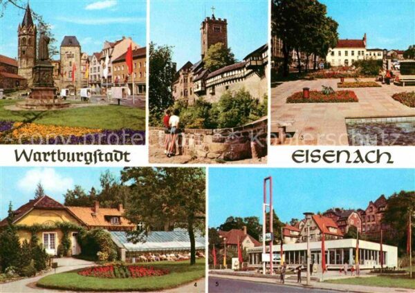 Eisenach Thueringen Lutherdenkmal Nikolaikirche Wartburg An