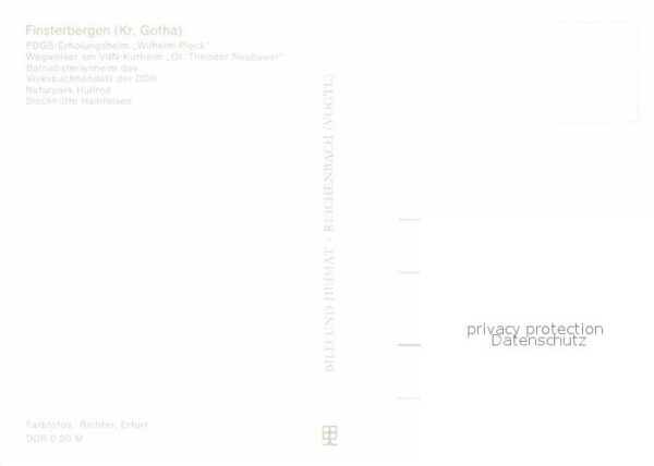 Finsterbergen FDGB Erholungsheim Wilhelm Pieck Wegwei – Bild 2