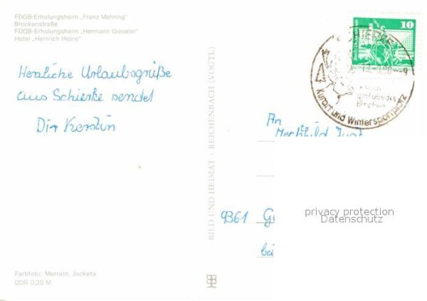 Schierke Harz FDGB Erholungsheim Franz Mehring Brocke – Bild 2