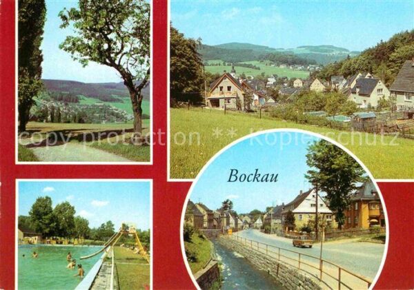 Bockau Erzgebirgskreis Teilansichten Freibad Karl Marx Strasse