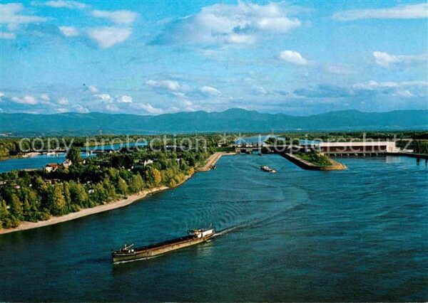 Breisach Rhein Rheinseitenkanal Schleuse Rheinbrücke S