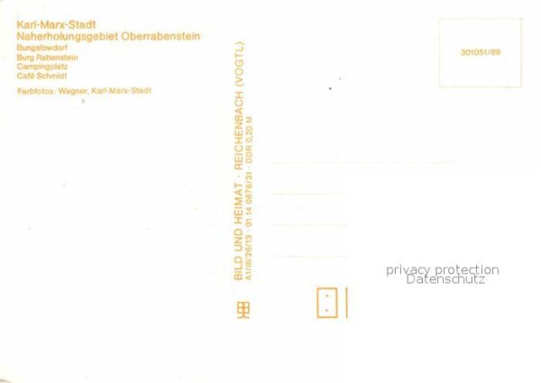 Karl-Marx-Stadt Oberrabenstein Bungalowdorf Burg Rabens – Bild 2