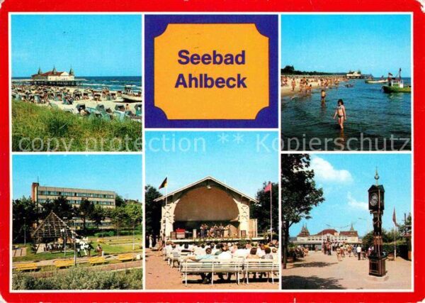 Ahlbeck Ostseebad Strand und Seebrücke Strand FDGB Erholu