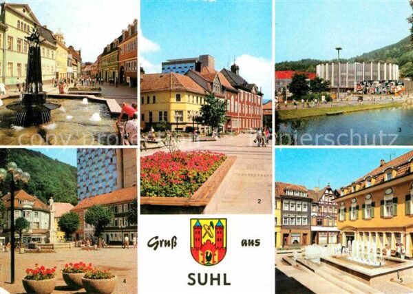 Suhl Thueringer Wald Steinweg Rathaus Stadthalle Karl Marx P