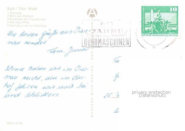 Suhl Thueringer Wald Steinweg Rathaus Stadthalle Karl Marx P – Bild 2