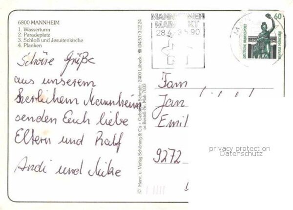 Mannheim Wasserturm Paradeplatz Schloss Jesuiten – Bild 2