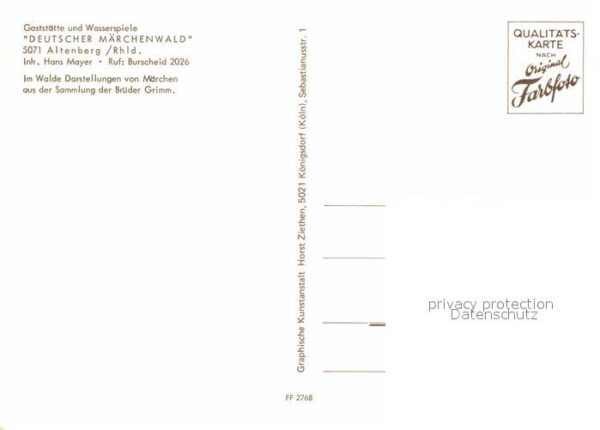 Altenberg Rheinland Gaststätte Deutscher Märchenwald Wasser – Bild 2