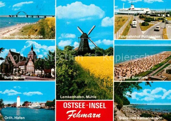 Insel Fehmarn Fehmarnsund Brücke Burg Kirche Orth Haf