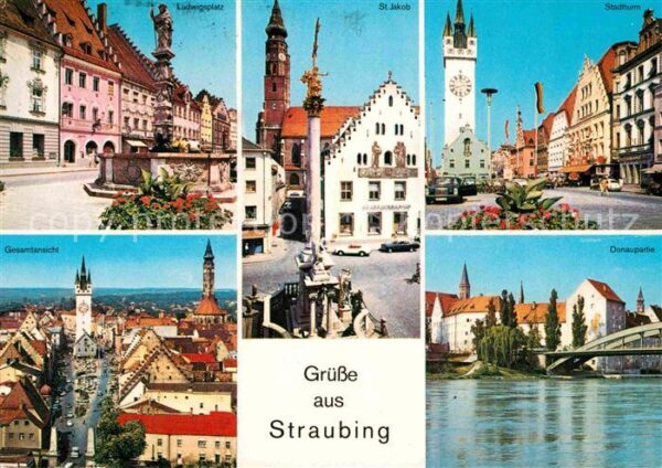 Straubing Ludwigsplatz St Jakob Stadtturm Gesamt