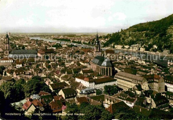 Heidelberg Neckar Blick vom Schloss