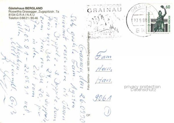 Grainau Gästehaus Bergland Gaststube Garten – Bild 2