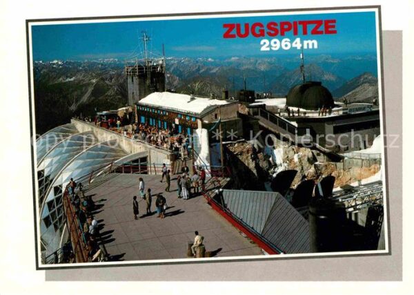 Zugspitze Aussichtsterrasse mit Zugspitzblatt