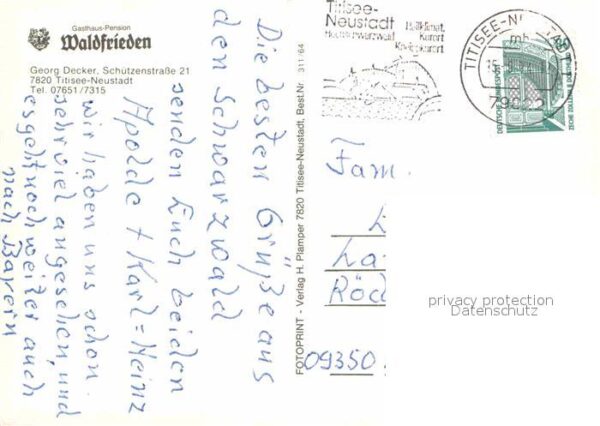 Neustadt Schwarzwald Gasthaus Pension Waldfrieden Gasträume – Bild 2