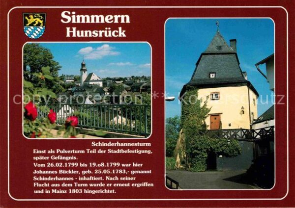 Simmern Hunsrueck Teilansicht Schinderhannesturm