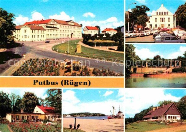 Putbus Ruegen Thälmann Platz KG Rosencafe Hafen Theat