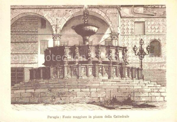 Perugia Fonte maggiore piazza della Cattedrale