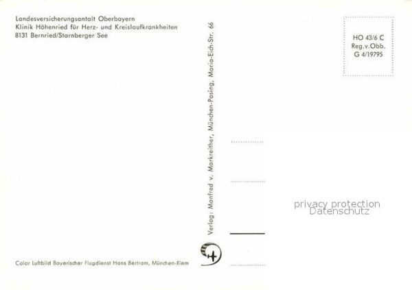 Bernried Starnberger See Klinik Höhenried der LVA Oberbayern Fli – Bild 2