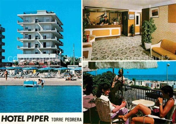 Torre Pedrera Hotel Piper Foyer Terrasse Strand