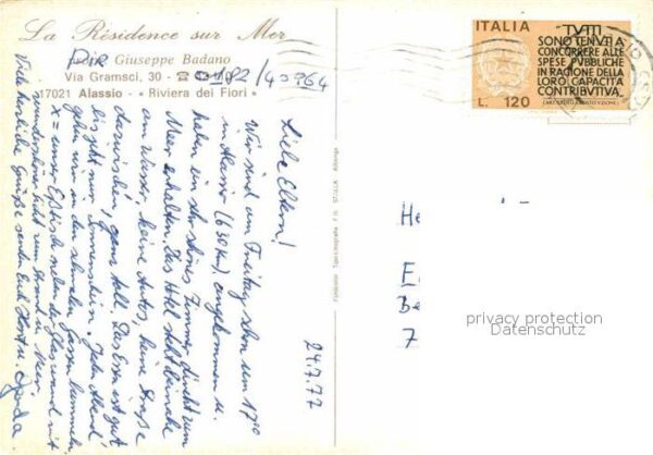ALASSIO Savona Liguria IT La Residence sur Mer Restaurant Strand – Bild 2