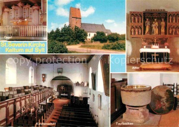 Keitum Sylt St Severin Kirche Orgel Altar Taufbecke