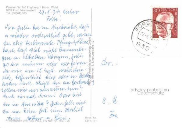 Fuerstenstein Niederbayern Pension Schloss Englburg Bayerischer Wa – Bild 2