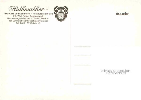 Berlin Tanzcafe Konditorei Huthmacher Nachtauf – Bild 2