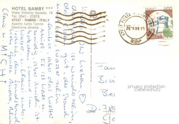 Rimini Hotel Bamby Fliegeraufnahme – Bild 2