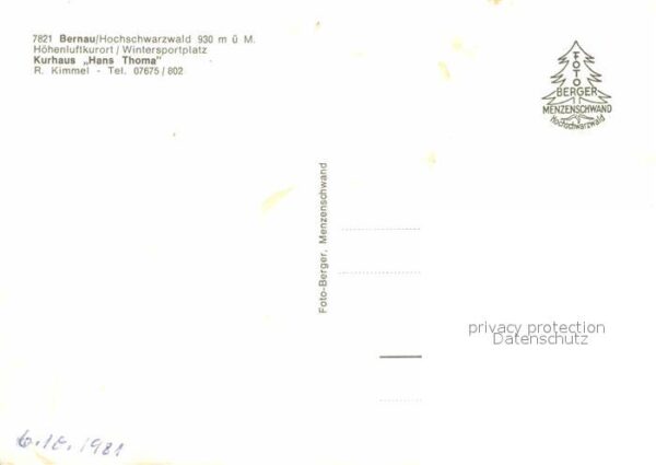 Bernau Schwarzwald Kurhaus Hans Thoma – Bild 2