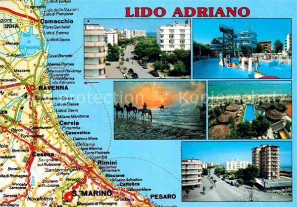 Lido Adriano Teilansichten Reiten am Strand Schwimmb