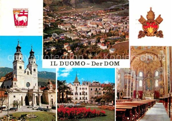 Bressanone Il duomo Dom Fliegeraufnahme Wappen Kro